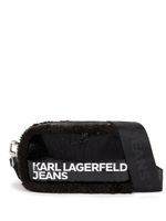 Karl Lagerfeld Jeans sac à bandoulière en peau lainée à patch imprimé - Noir - thumbnail