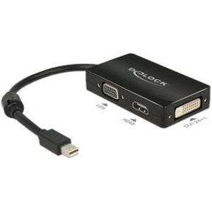 DeLOCK 0.16m DisplayPort/VGA + HDMI + DVI 0,16 m Mini DisplayPort VGA (D-Sub)+ HDMI + DVI Zwart