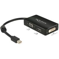 DeLOCK 0.16m DisplayPort/VGA + HDMI + DVI 0,16 m Mini DisplayPort VGA (D-Sub)+ HDMI + DVI Zwart - thumbnail