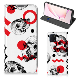 Mobiel BookCase Samsung Galaxy Note 10 Lite Skull Red