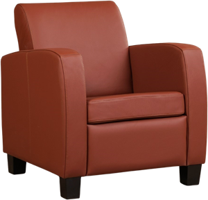 Donkercognac leren landelijke fauteuil Joy - poot hout bruin - Toledo Leer Terra (donkercognac leer)