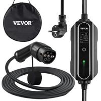 VEVOR EV-oplader, Typ 2 13A EV Oplaadkabel voor EU-norm, 10M Oplaadkabel EV Laadstation met Schuko 3-pins Stekker, 3KW 250V Draagbaar Elektrische Autolader, IP54-connector met Digitaal LCD-scherm CE