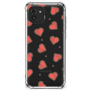 Samsung Galaxy A03 Doorzichtige Silicone Hoesje Hearts