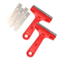Glasschraper - verfkrabber - universeel - rood - kunststof -?2x reservemessen