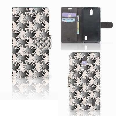 Huawei Y625 Telefoonhoesje met Pasjes Salamander Grey Huawei Y625 Telefoonhoesje met Pasjes Salamander Grey