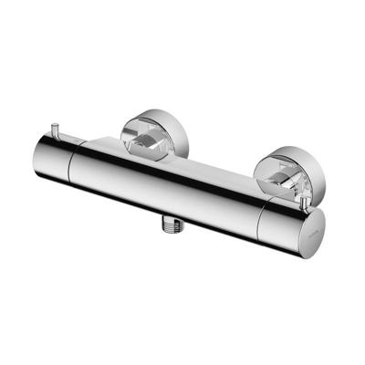 Douchekraan Hotbath Buddy 15cm Hartafstand Thermostatisch Opbouw Rond Geborsteld Koper 2 Greeps