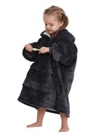 Zwarte kindersnuggie fleece - mt. 104 t/m 134