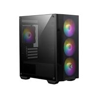 MSI MAG Forge M100A M-ATX behuizing (3 x USB 3.0-aansluiting, 4 x 120 mm auto-RGB-ventilator meegeleverd, zwart, RGB)