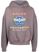 RHUDE hoodie Desert à logo imprimé - Gris