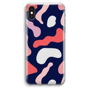 Memphis Shapes Pink: iPhone XS Max Transparant Hoesje