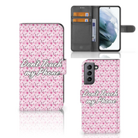 Samsung Galaxy S21 FE Portemonnee Hoesje Flowers Pink DTMP