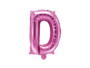 Folieballon Letter &apos;D&apos; Donker Roze - 35cm