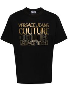 Versace Jeans Couture t-shirt métallisé à logo imprimé - Noir