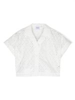 Aspesi Kids chemise en coton à broderie anglaise - Blanc