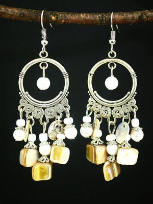 Boho Schelp oorbellen