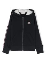 Moncler Enfant hoodie en coton à patch logo - Bleu