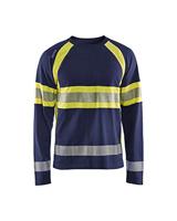 Blaklader 351010308833XS High Vis shirt met lange mouwen, marineblauw/geel, maat XS