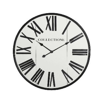 Wandklok Padova wit met zwarte cijfers 50 cm