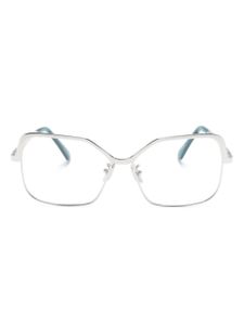 Marni Eyewear lunettes de vue rectangulaires à logo en relief - Argent