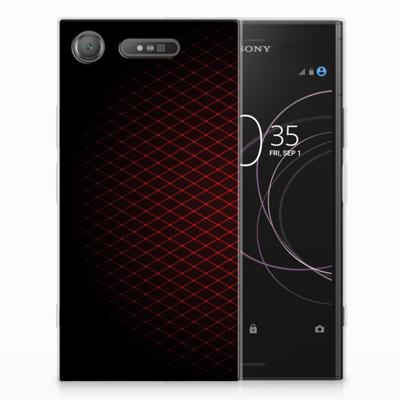 Sony Xperia XZ1 TPU bumper Geruit Rood