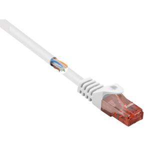 Renkforce RJ45 Netwerkkabel, patchkabel CAT 6 U/UTP 0.50 m Wit Snagless, Halogeenvrij 1 stuk(s)