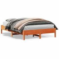 Bedframe massief grenenhout wasbruin 120x200 cm