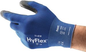 Ansell Handschoen | maat 11 blauw/zwart | EN 388 PSA-categorie II | nylon m. polyurethaan | 12 paar - 11-618-11 11-618-11