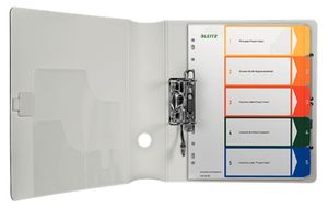 Leitz Zahlenregister Register DIN A4 1-5 Polypropyleen Meerdere kleuren 5 tabbladen PC-beschrijfbaar 12910000