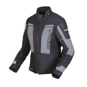 MODEKA Hydron Lady Jacket, Textiel motorjas dames, Zwart-Grijs