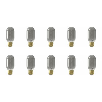CALEX - LED Lamp 10 Pack - LED Buislamp - Filament - E27 Fitting - Dimbaar - 4W - Warm Wit 2100K - Titanium