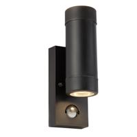 Searchlight Kunststof wandspot Coastal Up - Down 2-lichts met sensor zwart 6492-2BK