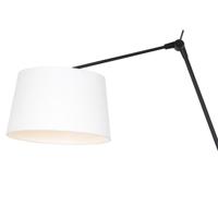 Steinhauer Verstelbare wand schemerlamp Prestige Chic 50cm linnen wit met zwart 8187ZW