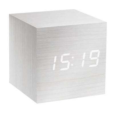 Gingko Cube Click Wekker - Wit