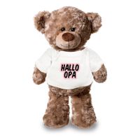 Hallo opa aankondiging meisje pluche teddybeer knuffel 24 cm - thumbnail