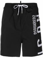 DSQUARED2 short de bain à logo imprimé - Noir