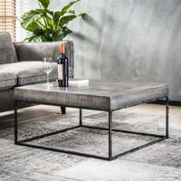 Salontafel 'Iwan' Mangohout, 80 x 80cm, kleur Grijs Antiek