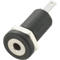 TRU COMPONENTS 718684 Jackplug 2.5 mm Bus, inbouw verticaal Aantal polen: 2 Mono Zwart 1 stuk(s) - thumbnail