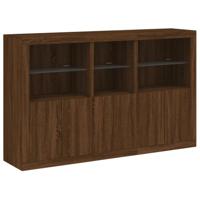 vidaXL Dressoir met LED-verlichting 162x37x100 cm bruineikenkleurig, buffet, opbergkast, gangkast, dressoirkast, keukenkast, woonkamerkast, bijzetkast