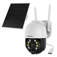 Foscam B4 WLAN bewakingscamera, wit, incl. zonnepaneel 4MP (2560 x 1440), werkt op batterijen, wifi, zwenk- en kantelfunctie