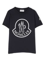 Moncler Enfant t-shirt en coton à logo imprimé - Bleu