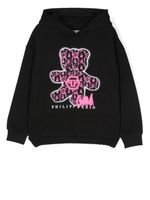 Philipp Plein Junior hoodie à imprimé Teddy Bear - Noir