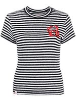 Charles Jeffrey Loverboy t-shirt rayé à logo brodé - Blanc