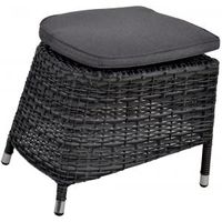 Soho Forte voetenbank wicker hocker antraciet 52x50x42 cm - thumbnail