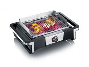 Severin PG 8114 DigitalBOOST Grill Tafelblad Electrisch Zwart, Zilver 3000 W