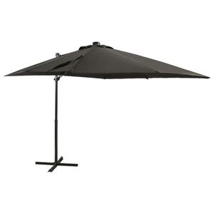 Zweefparasol met paal en LED-verlichting 250 cm antracietkleur