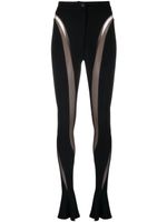 Mugler legging à empiècements transparents - Noir