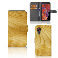 Samsung Galaxy Xcover 5 Book Style Case Licht Hout - thumbnail