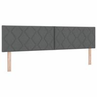 vidaXL Hoofdbord LED met ruitjes 180 cm stof donkergrijs