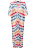 Missoni robe-caftan longue à motif zigzag - Blanc - thumbnail