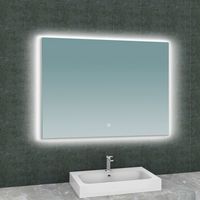 Badkamerspiegel Aqua Splash Luc Rechthoek Inclusief LED Verlichting Backlight 100 cm Aqua Splash